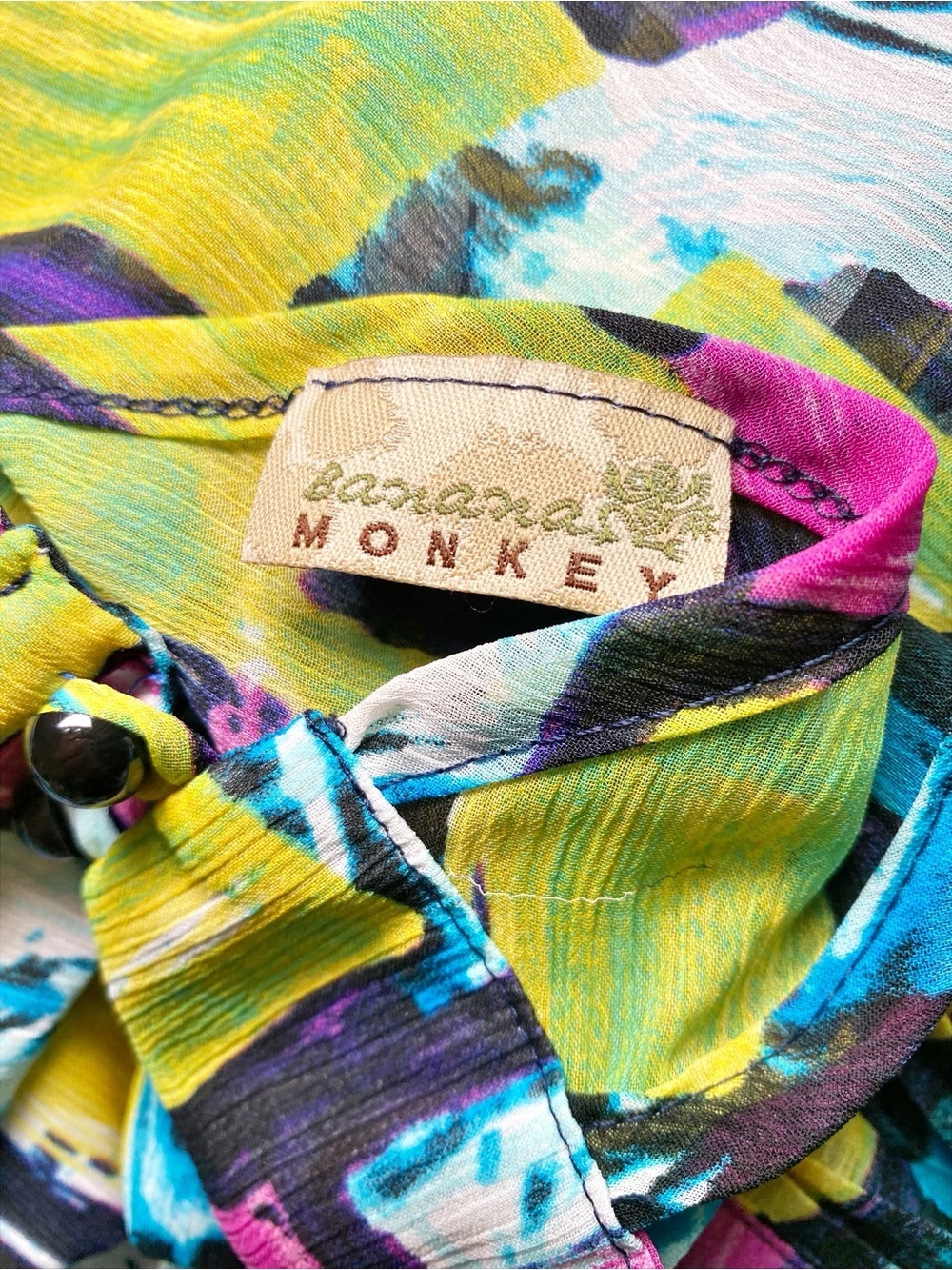Banana Monkey Y2K Abstract Ruffle
Halter Top - Picture 7 of 15